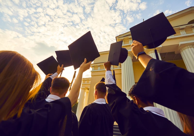 University students graduation celebrating